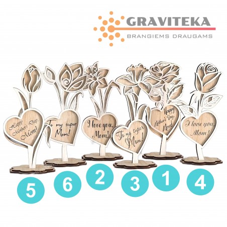 Dekoratyvinės gėlės su sveikinimu – pastatoma personalizuota dovana