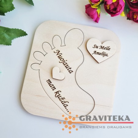 Krikšto tėvelių kvietimas (pėdutė)