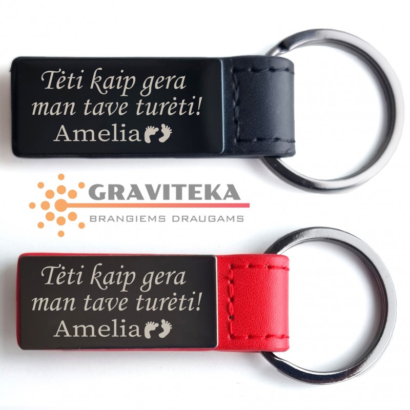 Tėti kaip gera man tave turėti! ir vaiko vardas - Raktų pakabukas