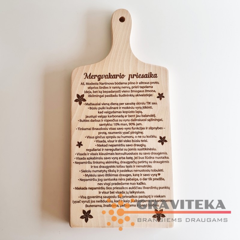 "Ilga - Mergvakario priesaika" Pjaustymo lentelė