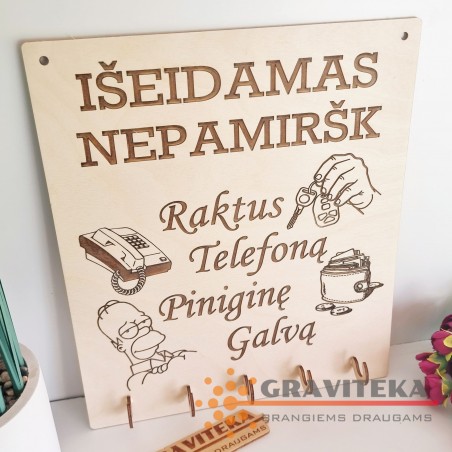 Raktų kabykla „išeidamas nepamiršk“