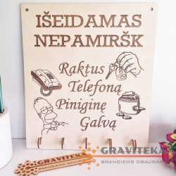 Raktų kabykla „išeidamas nepamiršk“